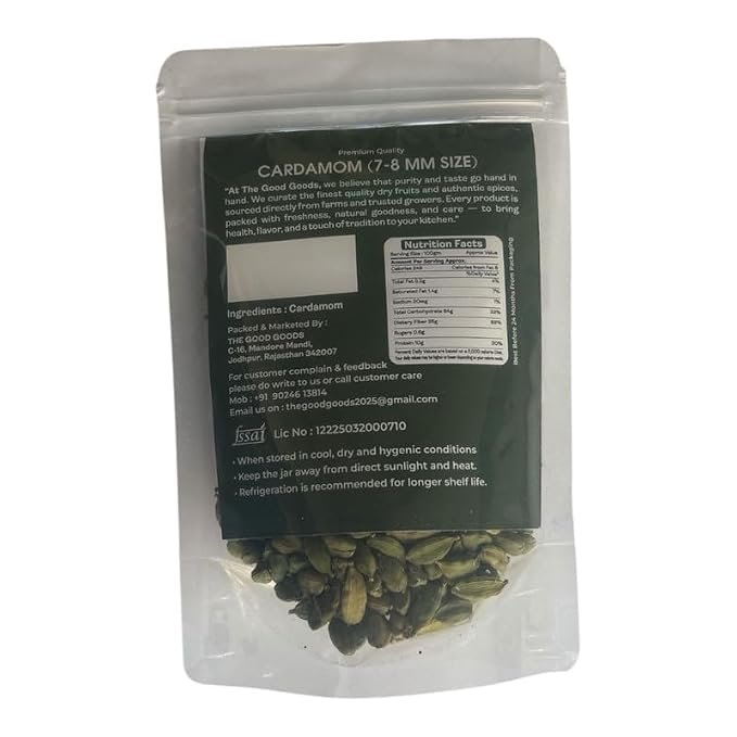THE GOOD GOODS Premium Green Cardamom Whole - 250 gm (7 to 8 mm Bold) Green Elaichi for Cooking, Chai, Sweets and Desserts - Image 5