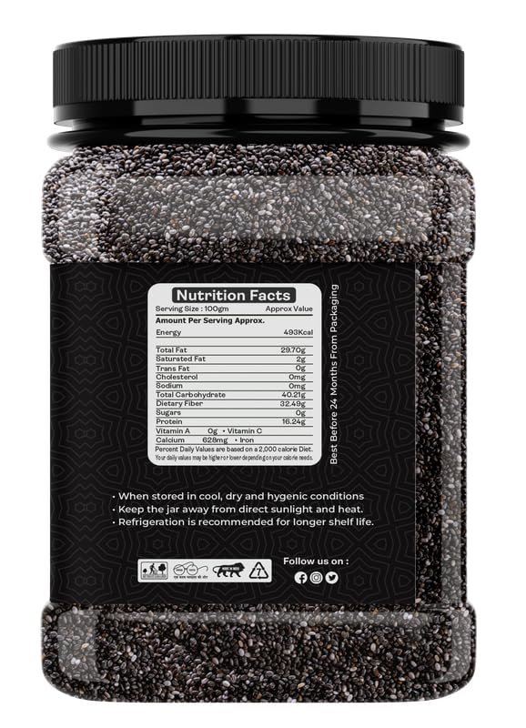 Chia Seeds - Seeds for Weight Management | Rich in Calcium, Protein & Fibre | Chia Seeds for Eating | Antioxidant Rich Seeds - 500gm | Chia Seed_500gm - Image 4