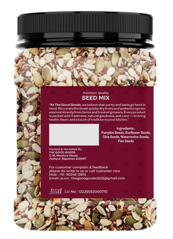 5 in 1 Seeds Mix - Edible Seeds | Healthy | Diet Snacks | 100% Natural and Roasted - Pumpkin, Watermelon, Sunflower, Flax, Chia, Sesame & Soynuts - 500gm - Image 2