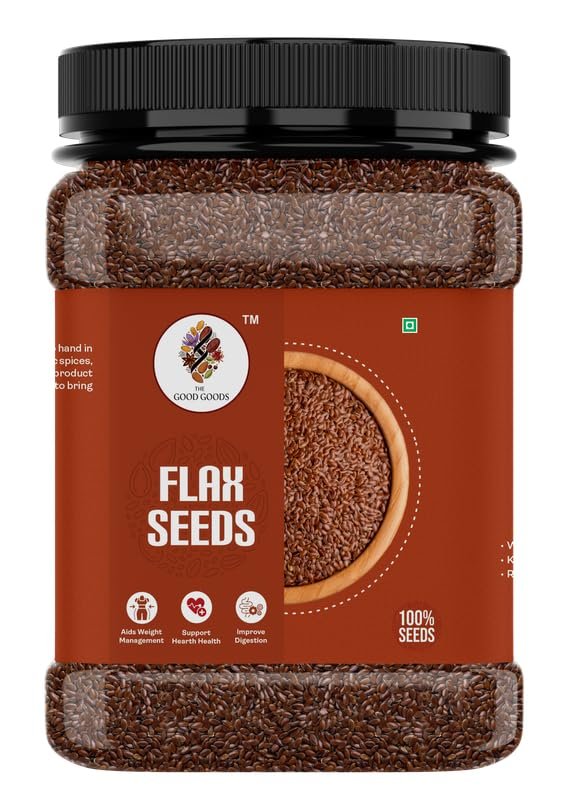 Flax Seeds - Alsi Seeds | Flax Seeds for Hair Growth | Raw Seeds for Eating | Source of Iron & Dietary Fibre | Rich in Protein | 500gm