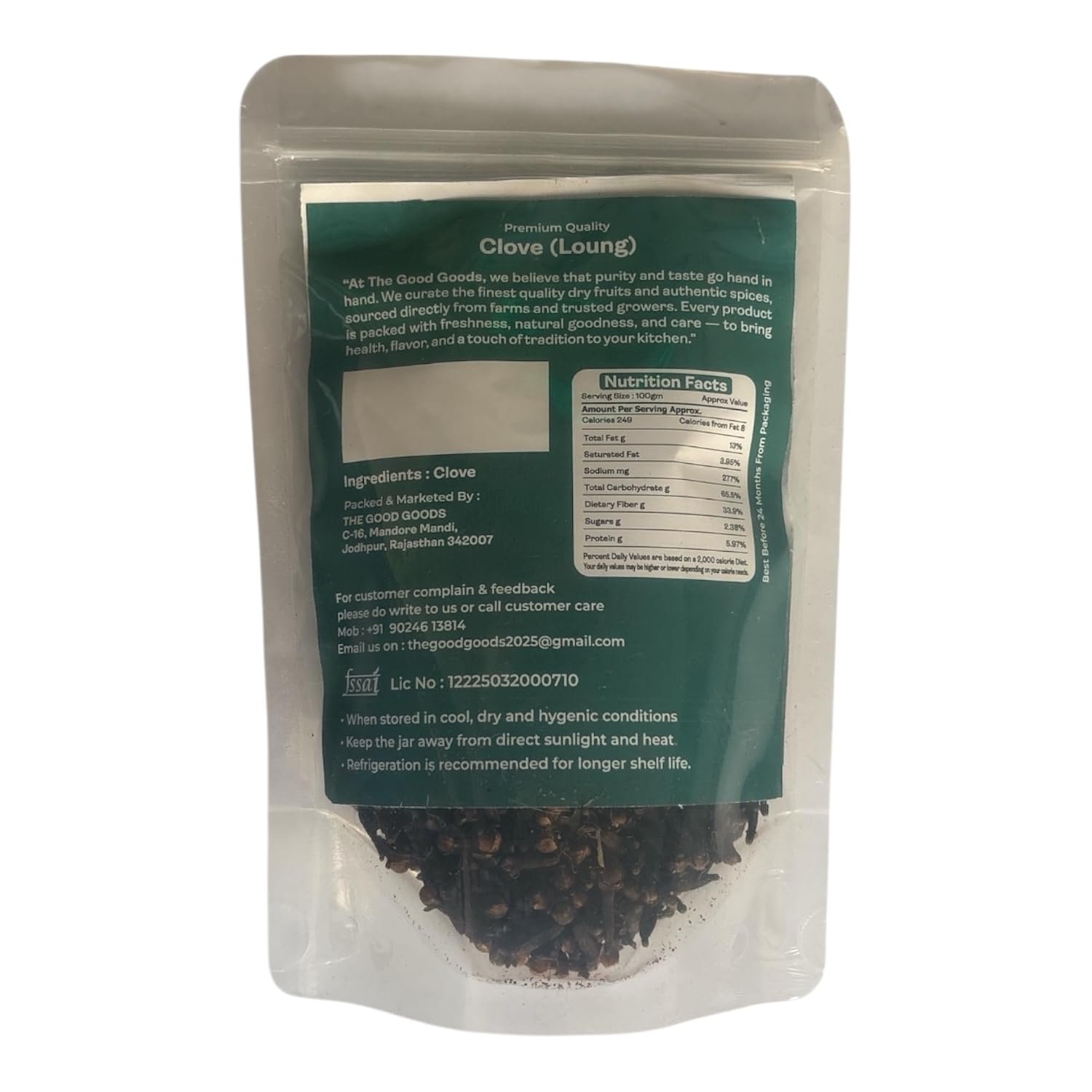 Fresh & Pure Whole Cloves | Aromatic & Flavourful | Lavangam | 100 gm Pouch Pack - Image 2