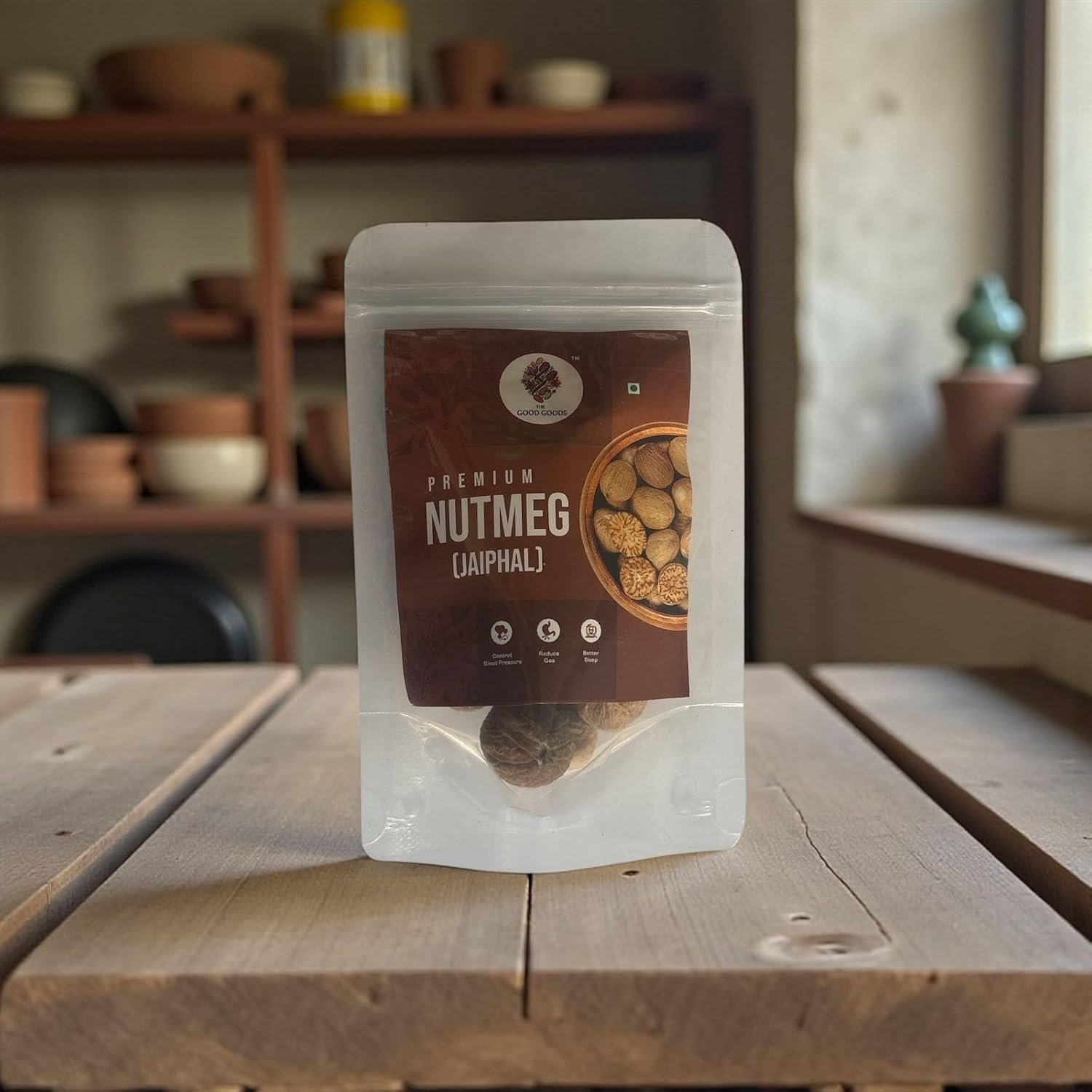 THE GOOD GOODS Whole Nutmeg 100G | Jathikka | Jayfal | Jaiphal | Jathikai