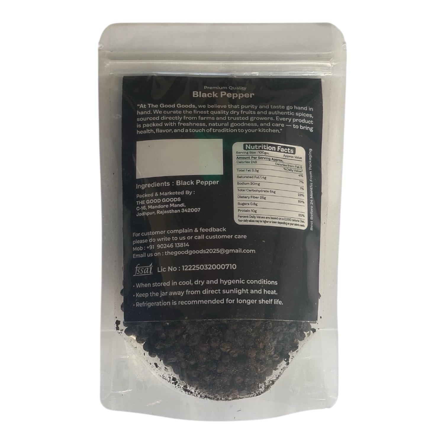 THE GOOD GOODS Organic Whole Black Pepper 200 gm - Image 6